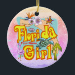 Florida Girl Keramisch Ornament<br><div class="desc">Het Florida Girl Ornament van ArtMuvz. Overeenkomende Florida T-shirts, strandkleding, cruise geschenken, Florida souvenir geschenken. Of u nu op zoek bent naar een souvenir in Florida of een cadeau voor een huisdecoratie, er is een Florida-cadeau dat perfect is voor iedereen Ongeacht uw budget, u zult zeker het perfecte cadeau vinden...</div>