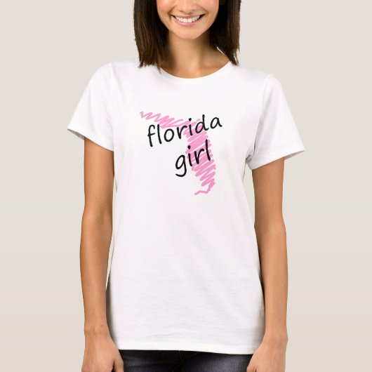 Florida Girl met Scribble Florida Map T-shirt (Voorkant)