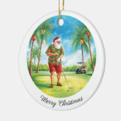 Florida Golfer Santa Golfing  Holiday  Keramisch Ornament (Links)