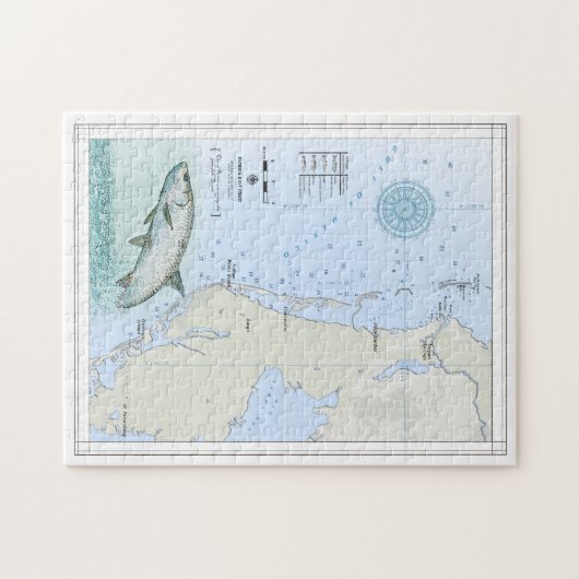 Florida Golfkust Nautical puzzle map Legpuzzel (Horizontaal)