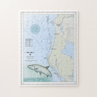 Florida Golfkust Nautical puzzle map Legpuzzel