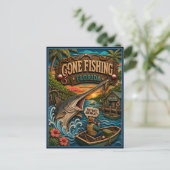 Florida Gone Fishing Langneusgarn Briefkaart (Staand voorkant)