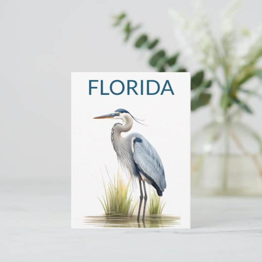 Florida Great Blue Heron Vogelreis Briefkaart (Staand voorkant)