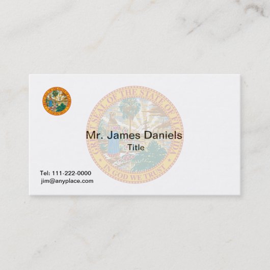 Florida Great Seal Visitekaartje (Voorkant)