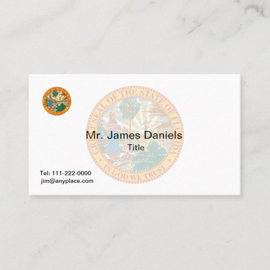 Florida Great Seal Visitekaartje (Voorkant)