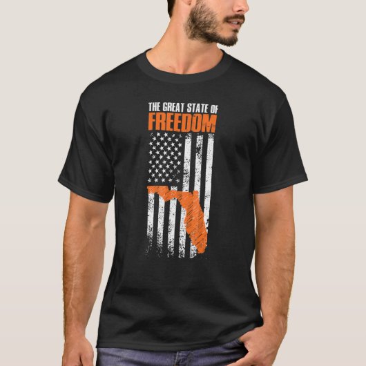 Florida Great State Freedom American Flag T-shirt (Voorkant)