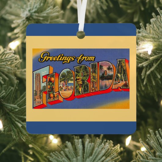 Florida Greetings Metalen Ornament (Insitu)