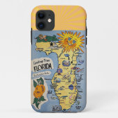 Florida Greetings Retro Map Case-Mate iPhone Case (Achterkant)