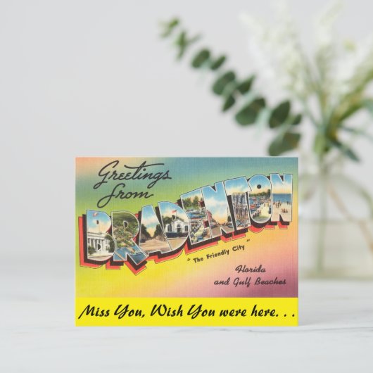 Florida, Greetings uit Bradenton Briefkaart (Staand voorkant)