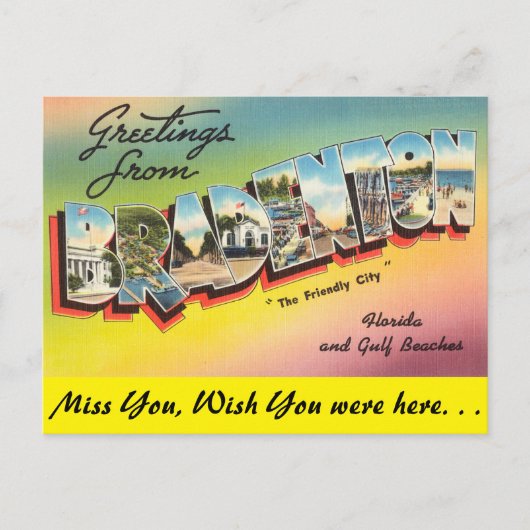 Florida, Greetings uit Bradenton Briefkaart (Voorkant)