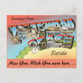 Florida, Greetings uit Hollywood Beach Briefkaart (Voorkant)