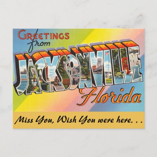 Florida, Greetings uit Jacksonville Briefkaart (Voorkant)