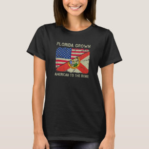 Florida groeide Amerikaan op de Bone Home State Fl T-shirt