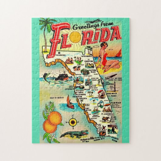 Florida Groeten 11x14 Legpuzzel (Verticaal)