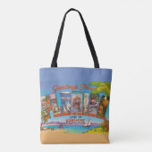 Florida Groeten Kleurrijke Vintage Tote Bag (Achterkant)