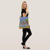 Florida Groeten Kleurrijke Vintage Tote Bag (Op model)