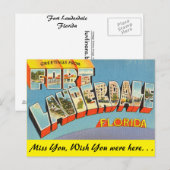 Florida, groeten van Fort Lauderdale Briefkaart (Voorkant / Achterkant)