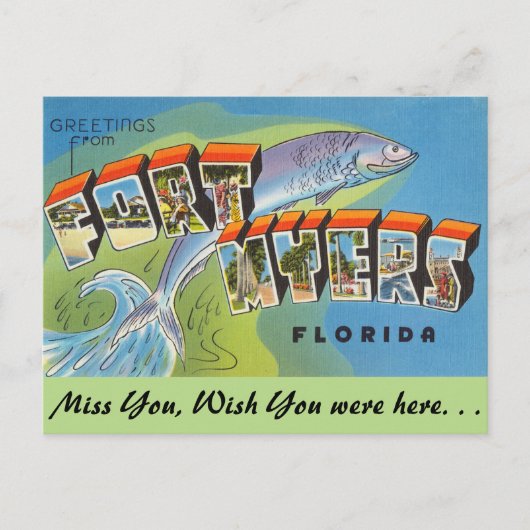 Florida, groeten van Fort Myers Briefkaart (Voorkant)