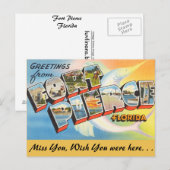 Florida, groeten van Fort Pierce Briefkaart (Voorkant / Achterkant)