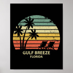 Florida Gulf Breeze Beach T Shirt Cool Ret Poster
