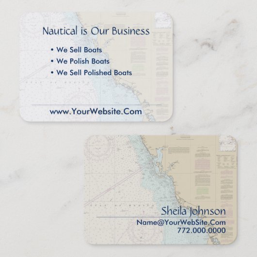 Florida Gulf Coast Punta Gorda Nautische kaart Visitekaartje (Voorkant / Achterkant)