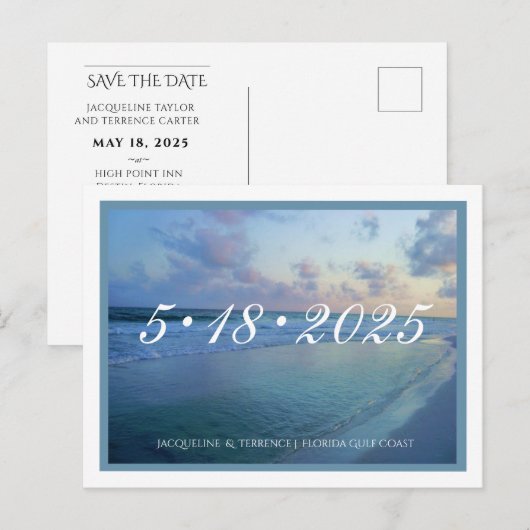 Florida Gulf Coast Save the Date Aankondigingskaart (Voorkant / Achterkant)