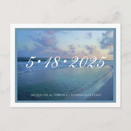 Florida Gulf Coast Save the Date Aankondigingskaart (Voorkant)