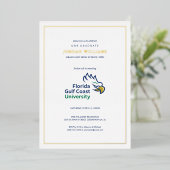 Florida Gulf Coast Universiteit Afstuderen Folie Uitnodiging (Staand Voorkant)