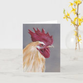 Florida Haan Bird Art Note Kaart (Gele Bloem)