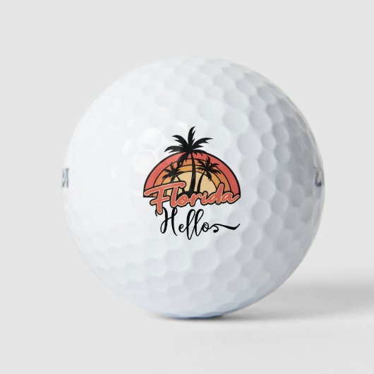 Florida Hallo op Sunset Background Golfballen (Voorkant)