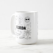 Florida Hand getrokken lijn kunst symbolen Koffiemok (Voorkant links)