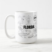Florida Hand getrokken lijn kunst symbolen Koffiemok (Links)