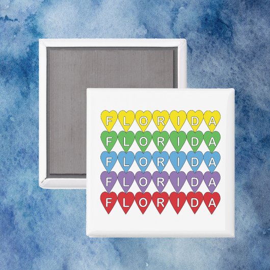 Florida Hart Regenboog Patroon Magneet