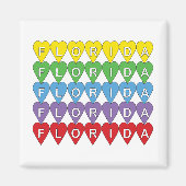 Florida Hart Regenboog Patroon Magneet (Voorkant)