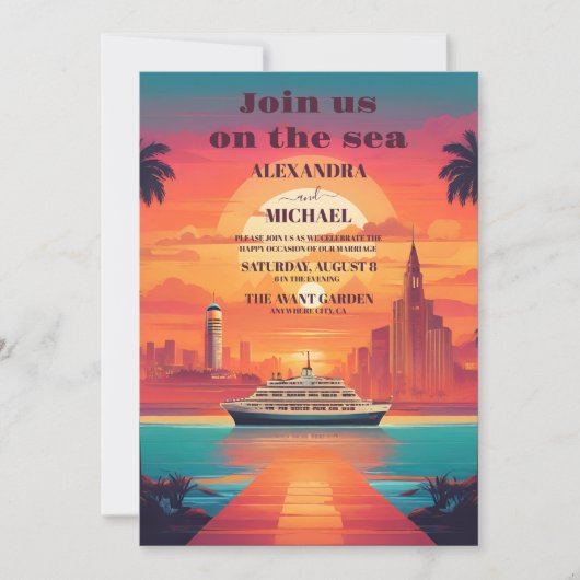 Florida Hawaii nautische cruise bruiloft Kaart (Voorkant)