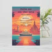 Florida Hawaii nautische cruise bruiloft Kaart (Staand voorkant)