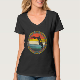 Florida Hawaii Roots Origine State Map Retro T-shirt