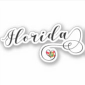 Florida Heart Flag Sticker (Voorkant)