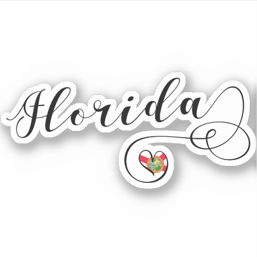 Florida Heart Flag Sticker (Voorkant)