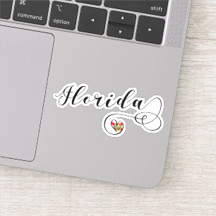 Florida Heart Flag Sticker