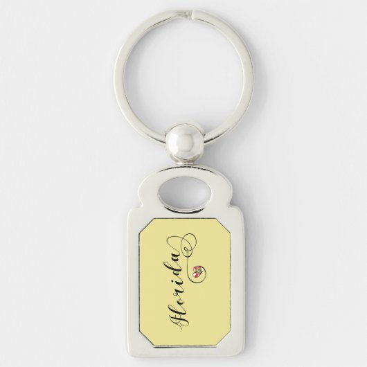 Florida Heart Keyring, Floridian, Miami Sleutelhanger (Voorkant)
