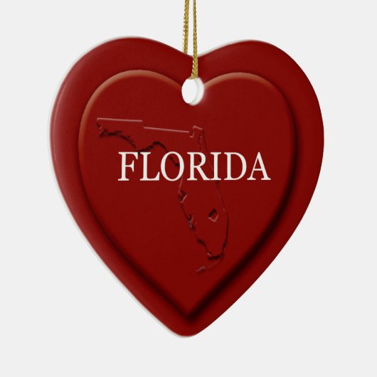 Florida Heart Map kerstversiering Keramisch Ornament (Rechts)