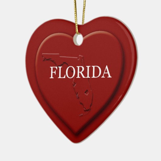 Florida Heart Map kerstversiering Keramisch Ornament (Links)