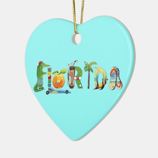Florida Heart Ornament (Links)