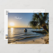 Florida Hellende Palmboom Zonsondergang Dank U Ans Briefkaart (Voorkant / Achterkant)