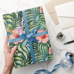 Florida Hibiscus Patroon Cadeaupapier