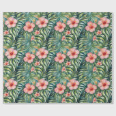 Florida Hibiscus Patroon  Cadeaupapier (Vlak)
