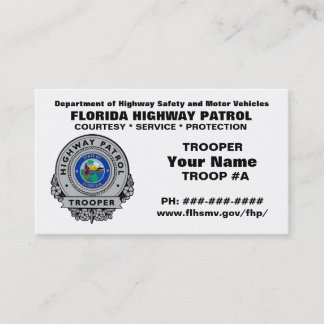 Florida Highway Patrol FHP Visitekaartje