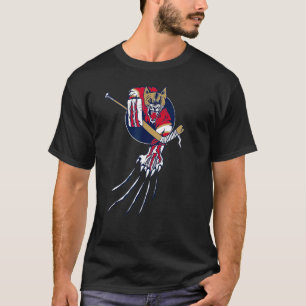 Florida Hockey Doelman Beest Ijs Panter Poema Kat T-shirt
