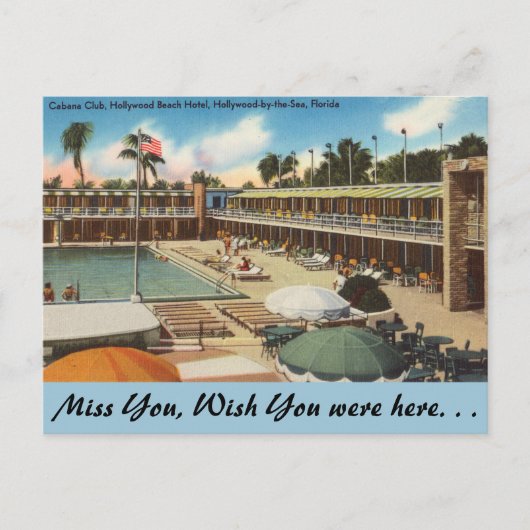 Florida, Hollywood Beach Hotel Briefkaart (Voorkant)